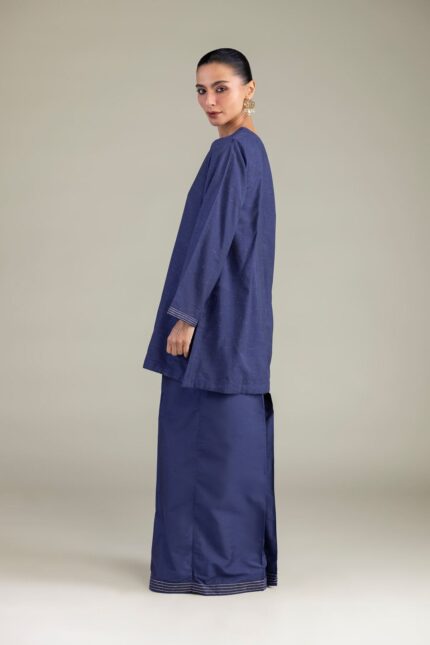 Solid V-Neck Kurta - View 2