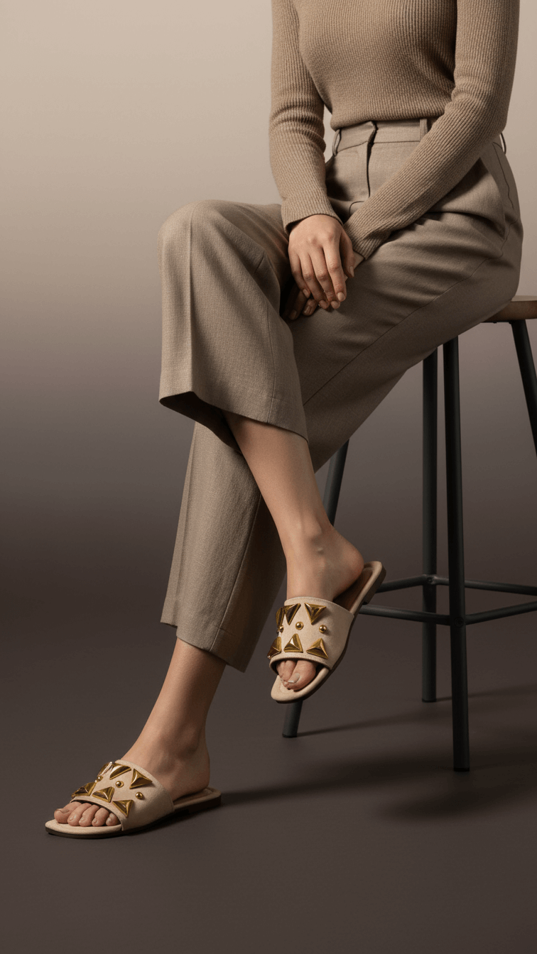 CL2074-15.png Golden Casual Slipper For Women CL2074 - View 1