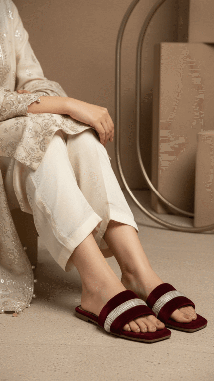 Maroon Casual Slipper For Ladies CL2100 - View 1