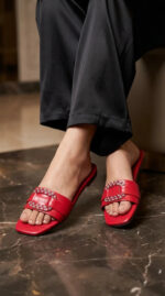 Maroon Casual Slipper For Women CL2156 - View 1