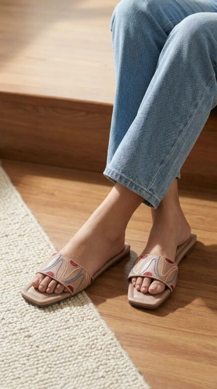 Beige Casual Slipper For Women CL2165 - View 1