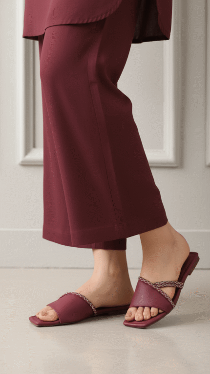 Maroon Casual Slipper For Ladies CL2186 - View 1