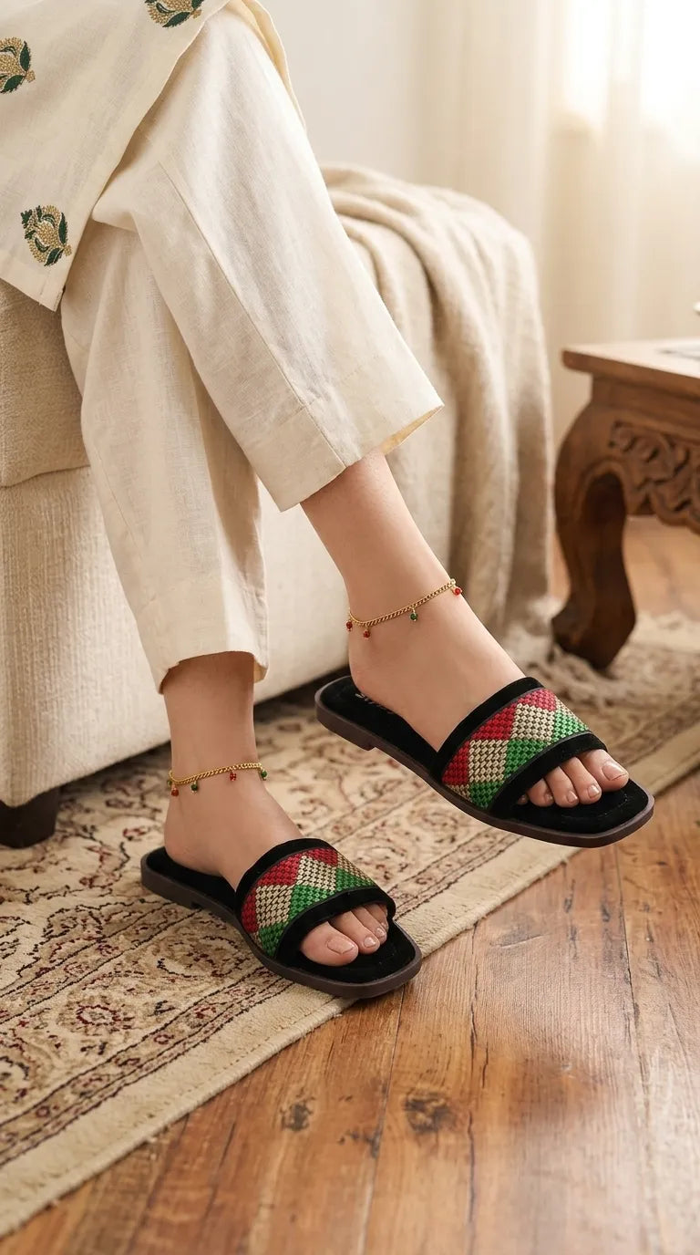 CL218701.jpg Black Casual Slipper For Women CL2187 - View 1