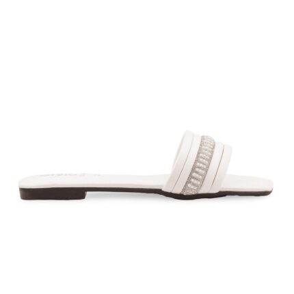 White Casual Slipper For Ladies CL2239 - View 2