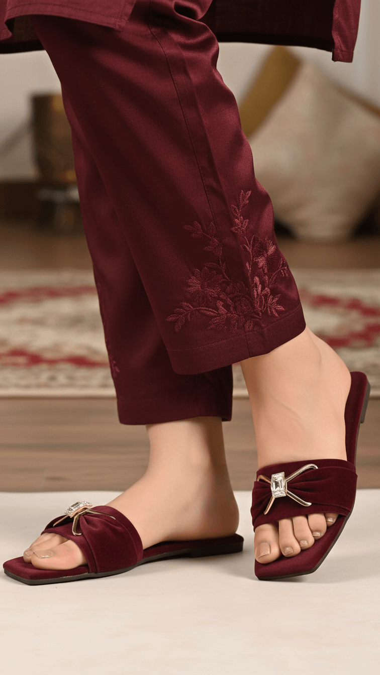 CL2282-05.png Maroon Casual Women Slipper CL2282 - View 1