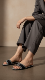 Black Casual Slipper For Women CL2302 - View 1