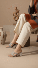 Silver Fancy Slipper For Women FN7924 - View 1