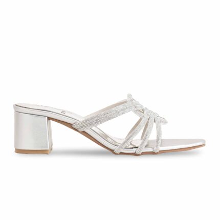 Silver Fancy Slipper For Women FN7924 - View 2