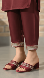 Maroon Fancy Slipper FN7978 - View 1