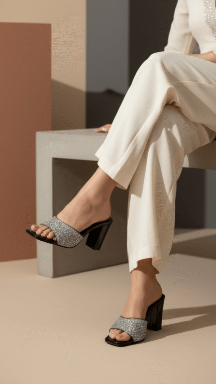 Black Fancy Slipper FN7996 - View 1