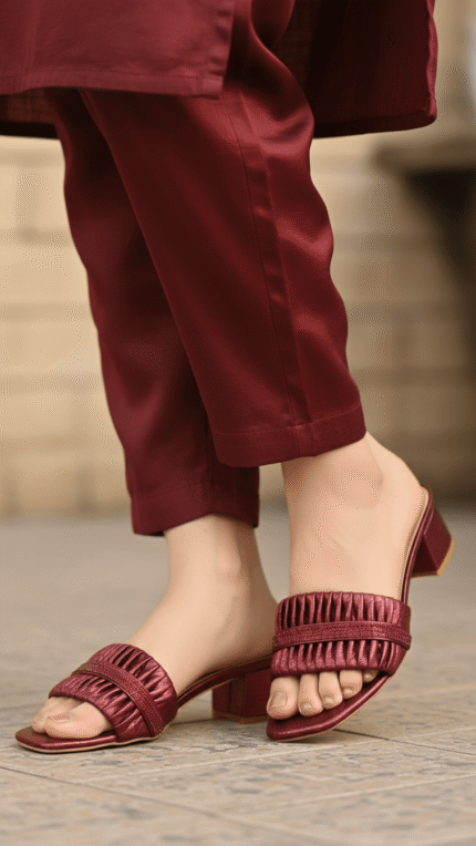 Maroon Fancy Slipper For Women FN8015 - View 1