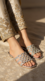 Silver Fancy Slipper For Women FN8115 - View 1