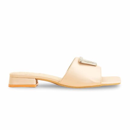 Cream Formal Slipper For Ladies FR8374 - View 2
