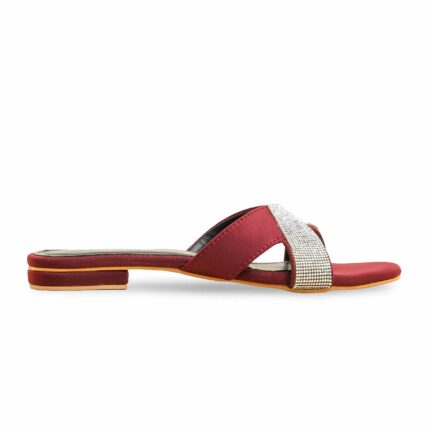 Maroon Formal Slipper For Women FR8397 - View 2
