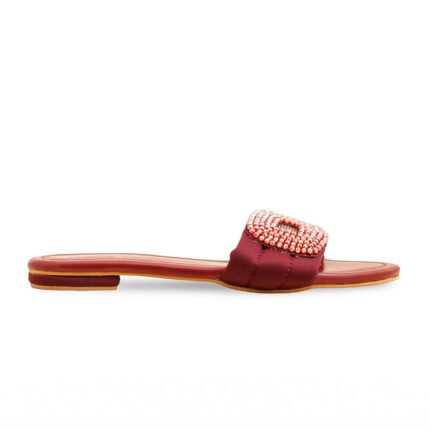 Maroon Formal Slipper For Ladies FR8398 - View 2