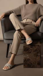 Cream Formal Slipper FR8399 - View 1