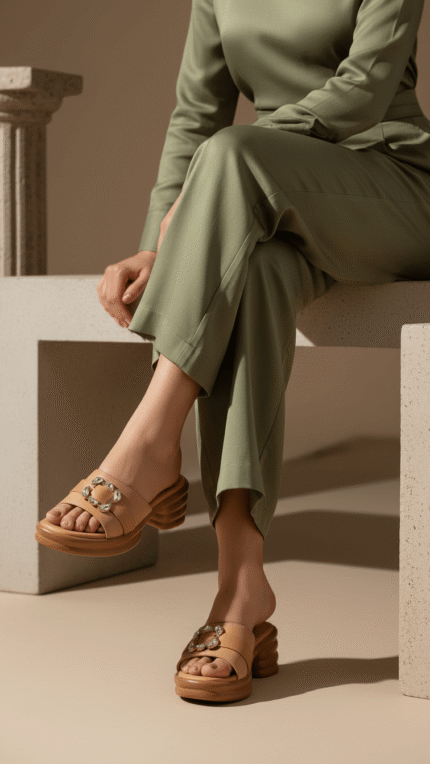 Beige Formal Women Slipper PU0542 - View 1