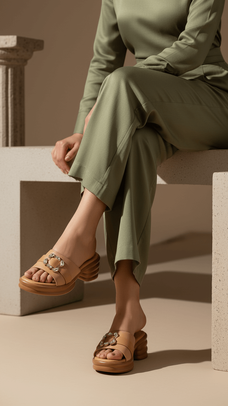 PU0542-62.png Beige Formal Women Slipper PU0542 - View 1