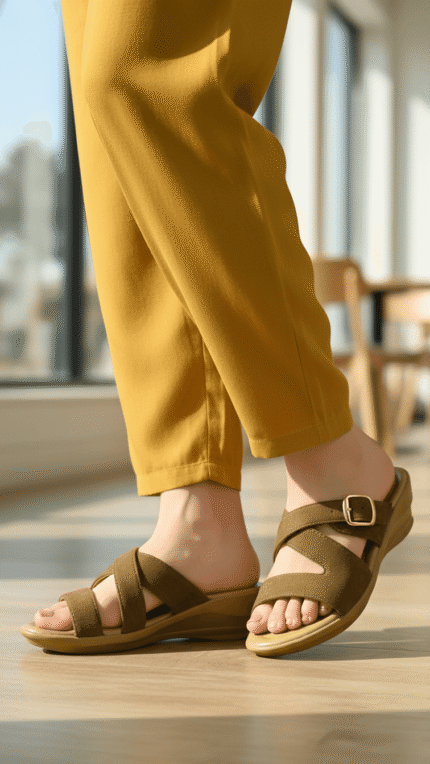 Olive Formal Slipper For Women PU0578 - View 1
