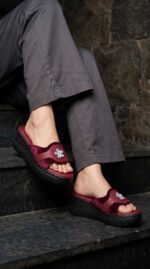 Maroon Formal Women Slipper PU0599 - View 1
