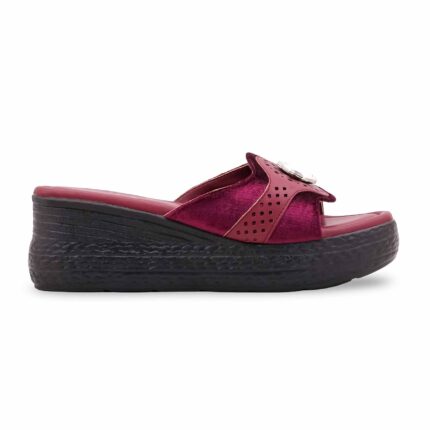 Maroon Formal Women Slipper PU0599 - View 2