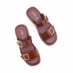 Tan Formal Slipper For Ladies PU0632 - View 5
