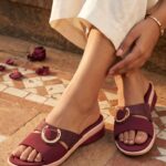 Maroon Formal Slipper For Ladies PU0677 - View 1