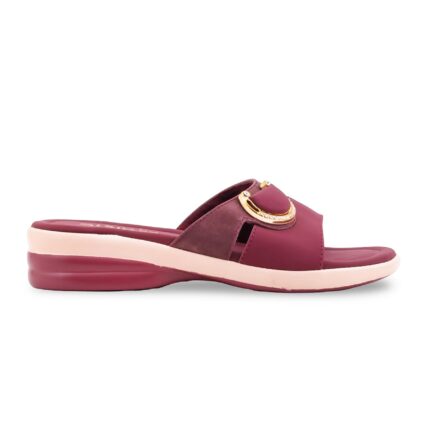 Maroon Formal Slipper For Ladies PU0677 - View 2