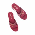 Maroon Formal Slipper For Ladies PU0677 - View 5