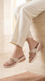 Beige Formal Slipper For Women PU0677 - View 1