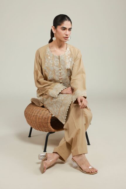 Embroidered Cotton Dobby Fabrics 2-Piece #106 EA2 [A112] - V2