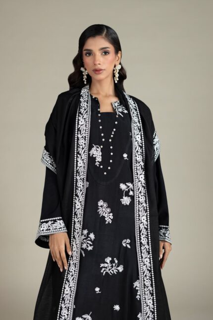 Embroidered Raw Silk Fabrics 3-Piece - V2