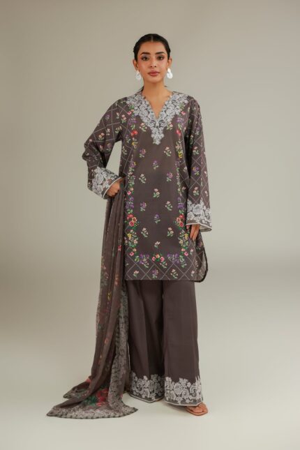 Embroidered Cambric Fabrics 3-Piece #112FH2 E [A33] - V1