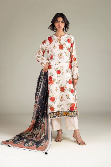Embroidered Cambric Fabrics 3-Piece - V1