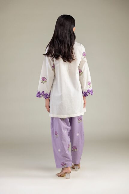 Floral V-Neck Kurta - View 2