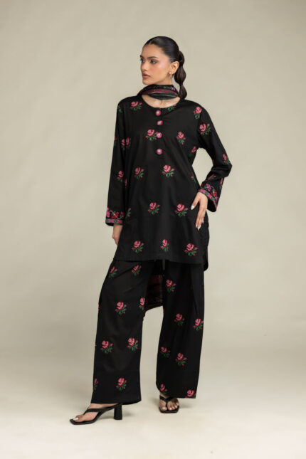 Black Cambric Kurta - View 1