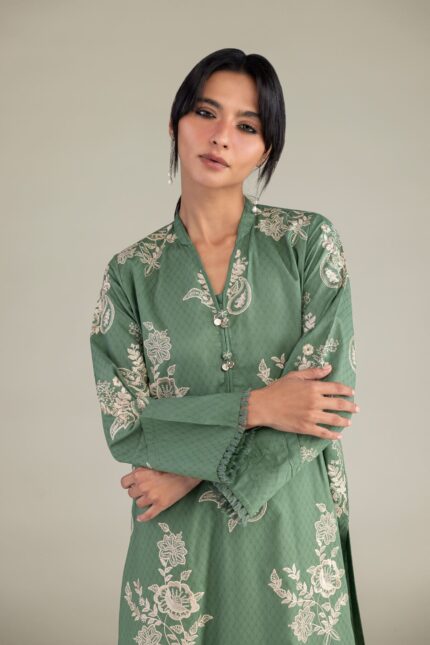 Floral Cotton Kurta - View 1