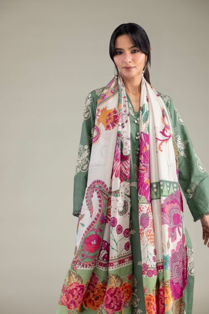 Lawn Floral Dupatta - View 1
