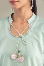 Mint Cotton Kurta - View 4