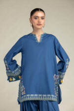 Floral Blue Kurta - View 2