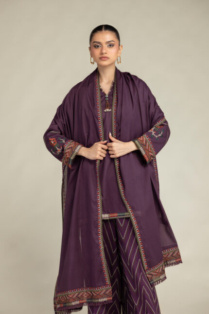 Purple Lawn Dupatta - View 2