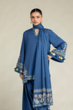 Floral Blue Kurta - View 5