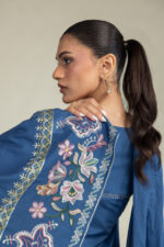 Floral Blue Dupatta - View 2