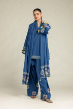 Floral Blue Dupatta - View 6