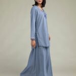 Blue V-Neck Kurta - View 1
