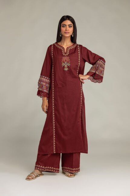 Floral Cotton Kurta - View 1