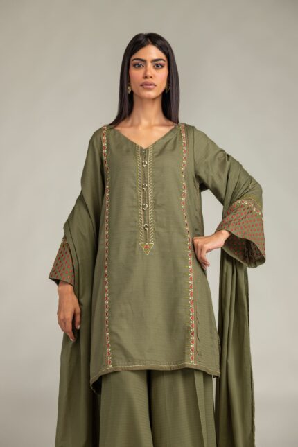 Olive Lawn Dupatta - View 2