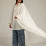 White Lawn Dupatta - View 1