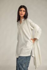 White Lawn Dupatta - View 5