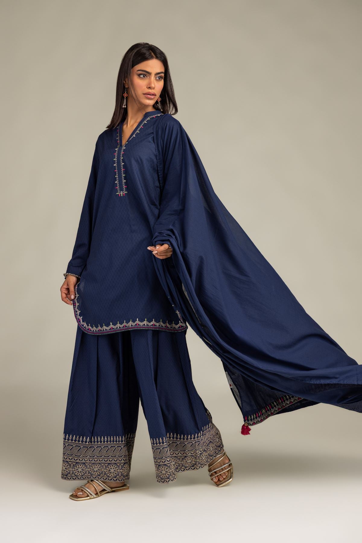 navy-lawn-dupatta-1 Navy Lawn Dupatta - View 1